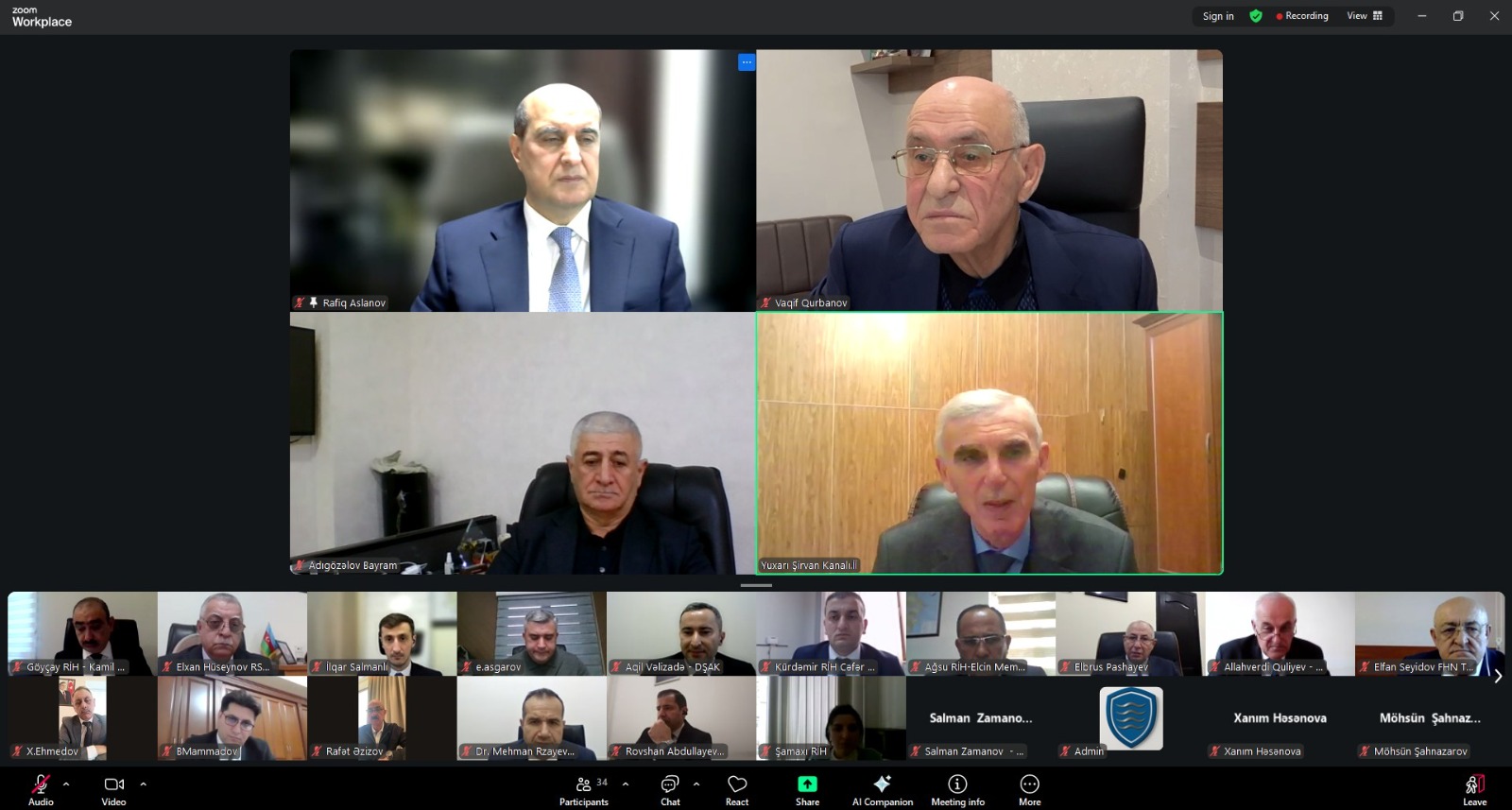 Şirvan suvarma kanalının yenidən qurulması üzrə “İşçi qrupu”nun növbəti onlayn iclası keçirildi